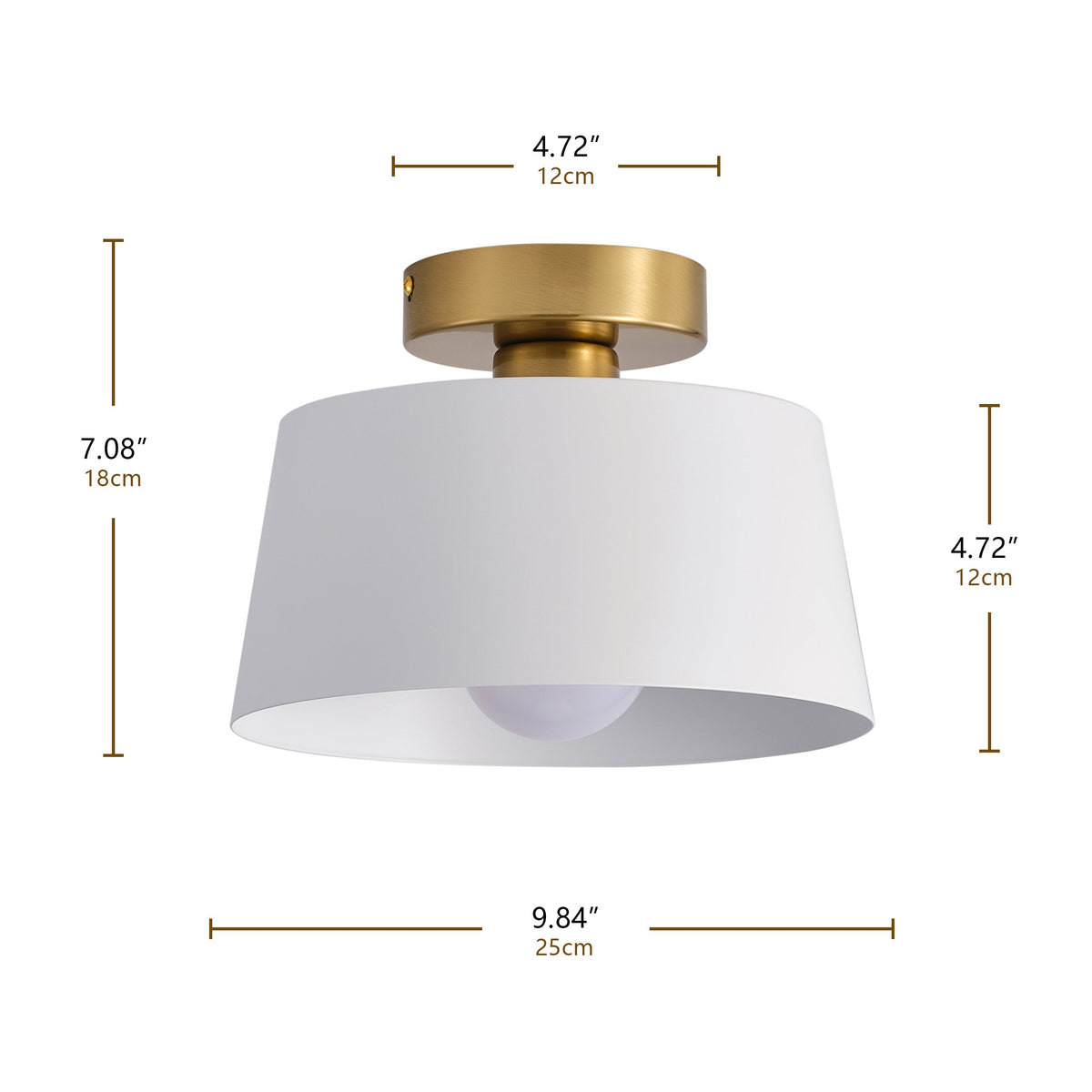 1-Light Modern Simple Style Semi-Flush Mount Lighting