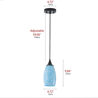 1-Light Modern Art Glass Pendant Marble Shade for Kitchen Island