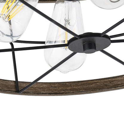 4-Lights Round Metal Frame Openwork Design Flush Mount Lighting