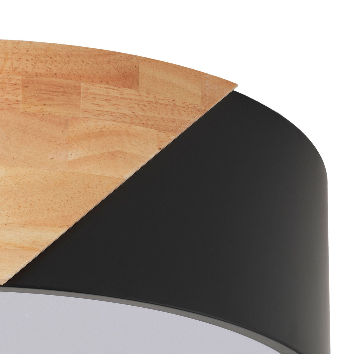 1 Light Wood Grain LED Flush Mount Ceiling Light For Bedroom Hallway