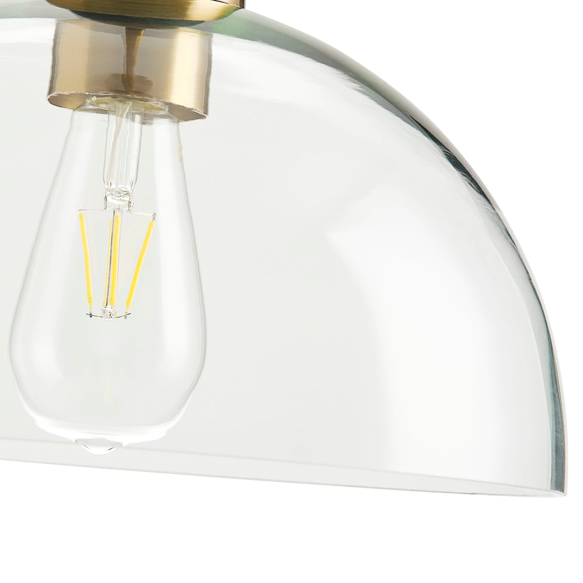 1-Light Industrial Clear Glass Pendant Lighting
