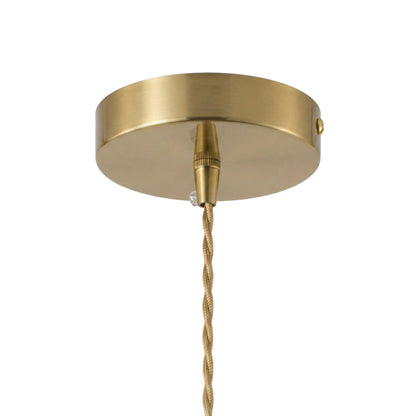 1 Light Vintage Brass Pendant Light With Opal Glass