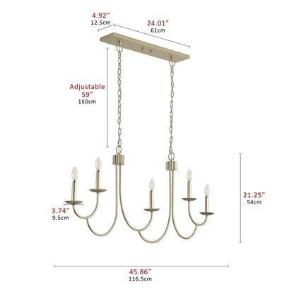 5-Lights Mid-Century Style Candle Head Chandelier