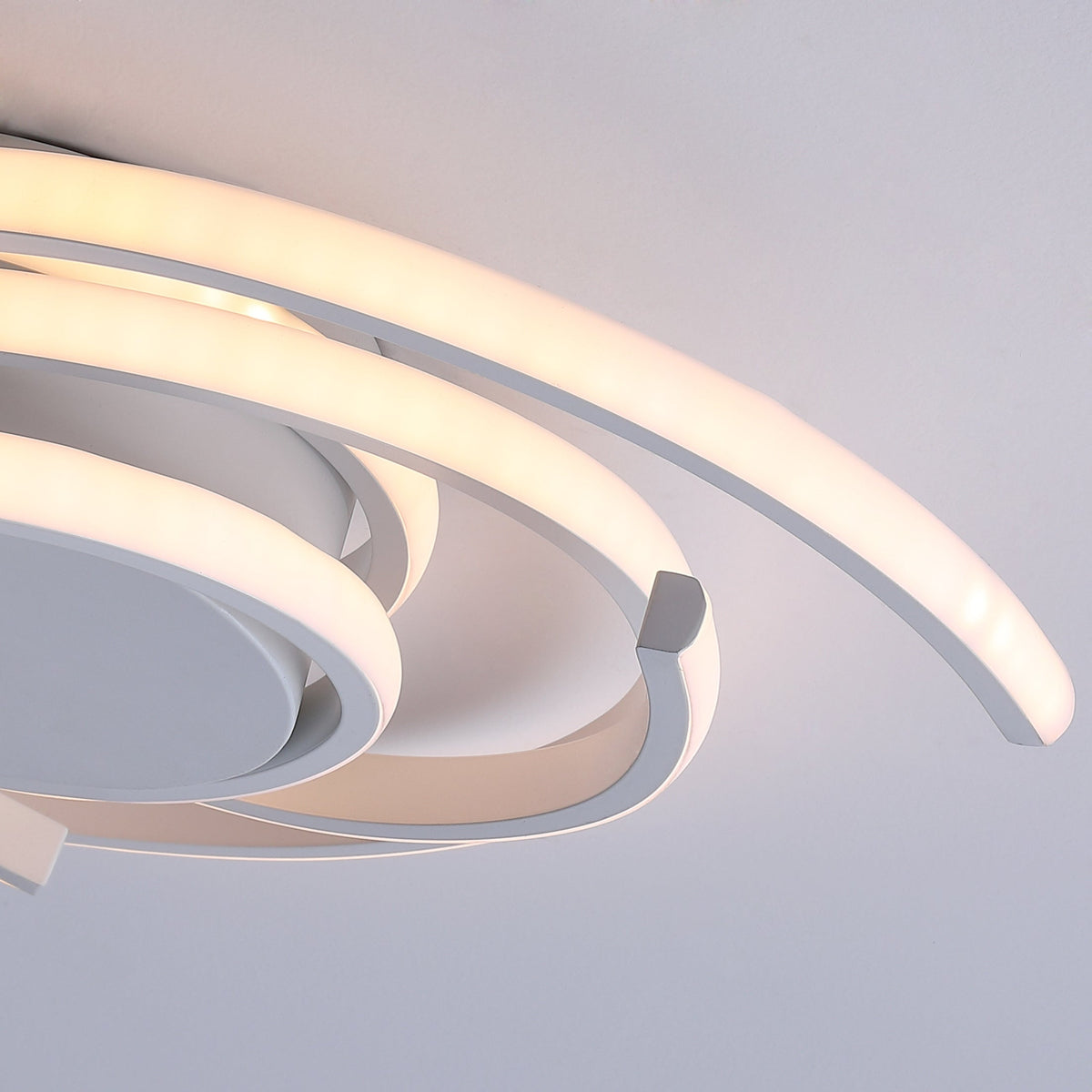 1-Light Wavy Linear LED Semi-Flush Mount Lighting