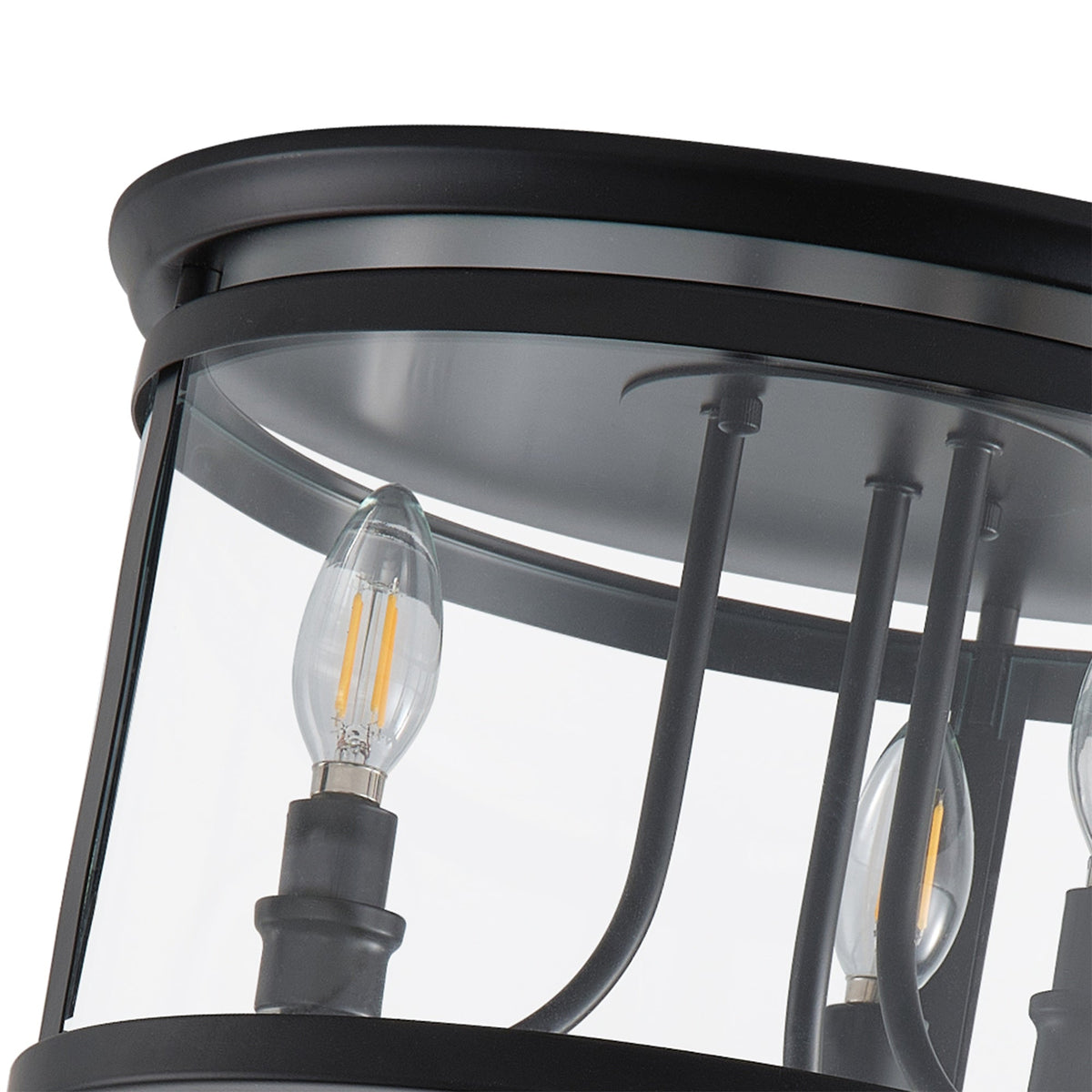 3-Lights Spherical Glass Shade Flush Mount Lighting