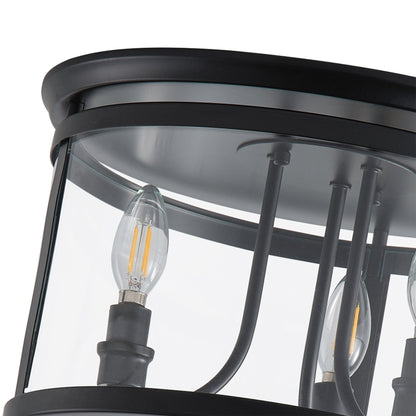 3-Lights Spherical Glass Shade Flush Mount Lighting