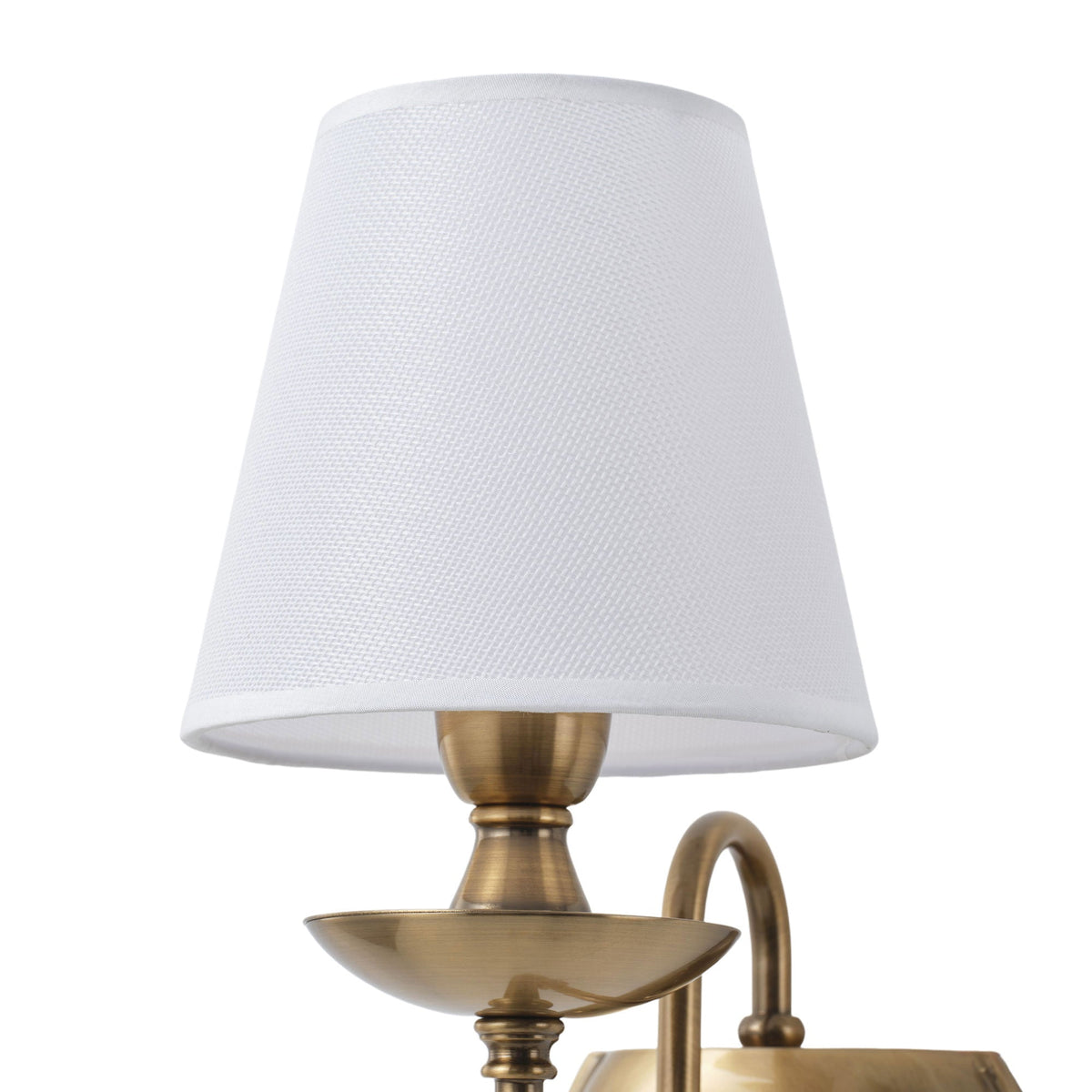 1 Light Vintage Wall Sconce With White Fabric Shade