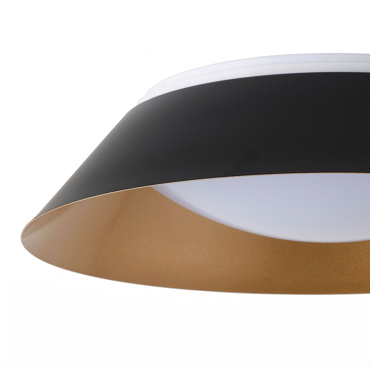 1-Light Black Gold LED Flush Mount Ceiling Light