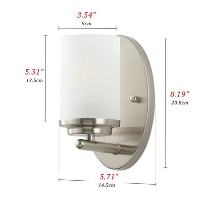 1-Light Clear Light Bites Acid Column Shade Wall Sconces