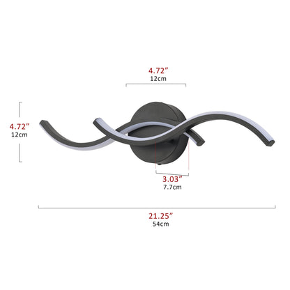 1-Light Curved Lines Design LED Bathroom Vanity Lighting