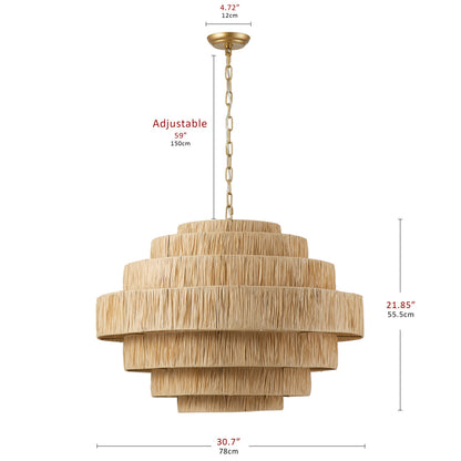 5-Lights Multi-Layer Cylindrical Stack Design Pendant Lighting