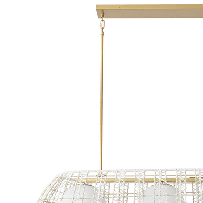 3 Light Boho Rattan Chandelier Kitchen Island Light