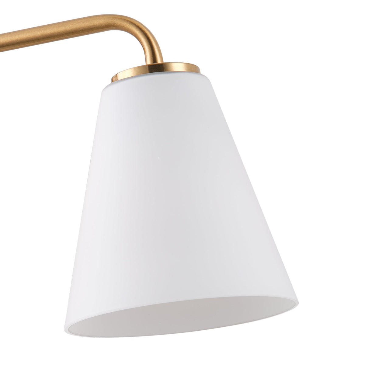 3-Light White Jade Acid Wash Flared Shade Bathroom Vanity Lighting