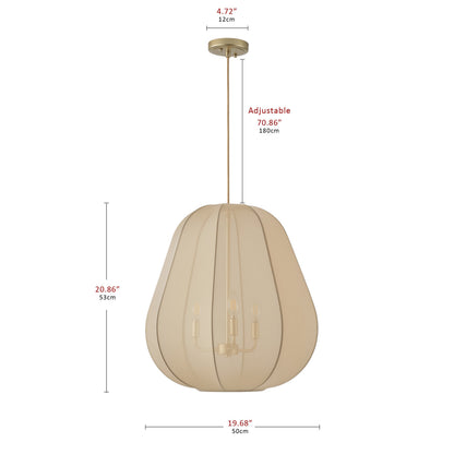 3-Lights Elliptical Candle Lamp Head Retro-Style Pendant Lighting