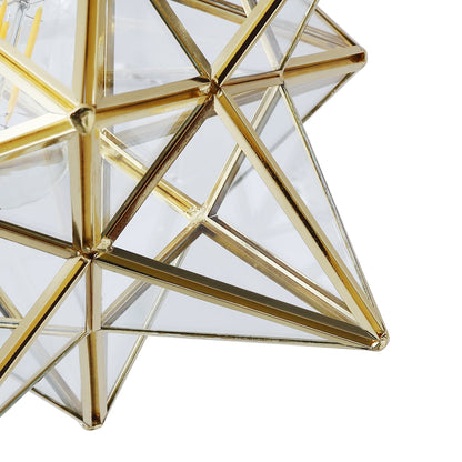 1-Light Geometric Star Semi-Flush Mount Lighting
