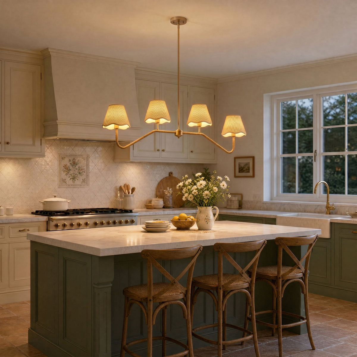 4-Light Farmhouse Kitchen Island Chandelier