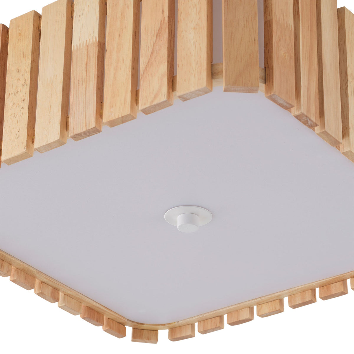 3-Light Wood Slat Flush Mount Ceiling Light
