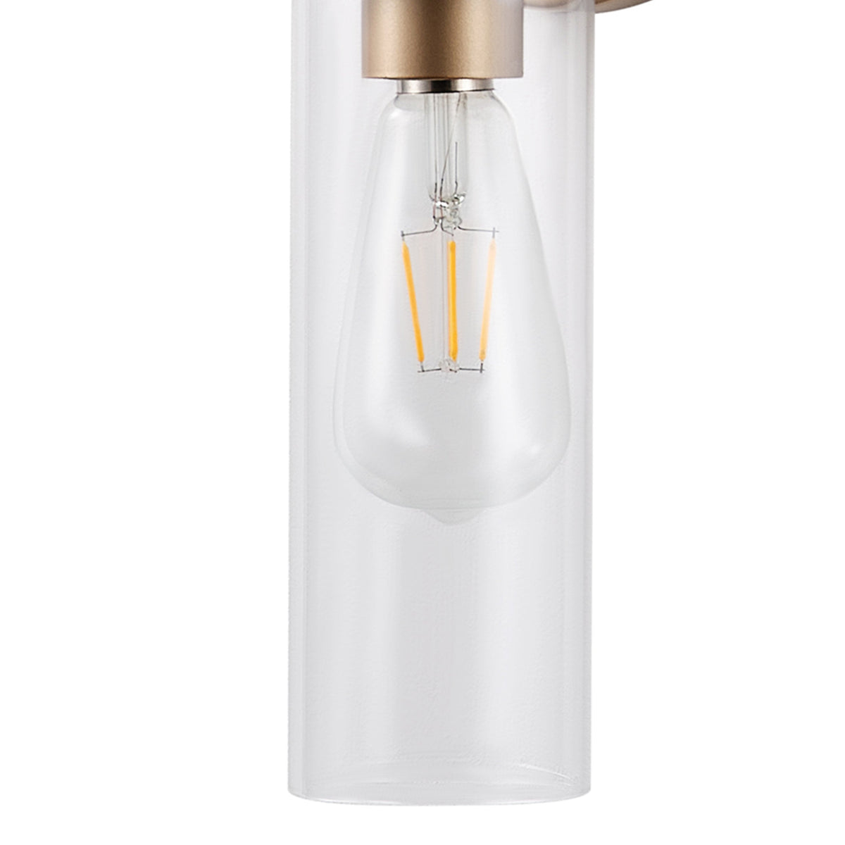 2-Light Clear Glass Cylindrical Shade Wall Sconces