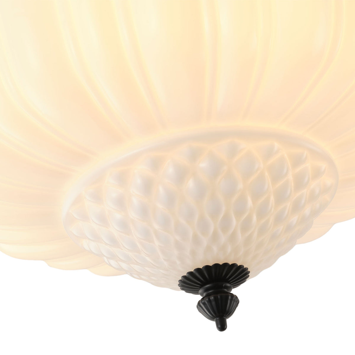 3-Light Farmhouse Fluted Glass Ceiling Light