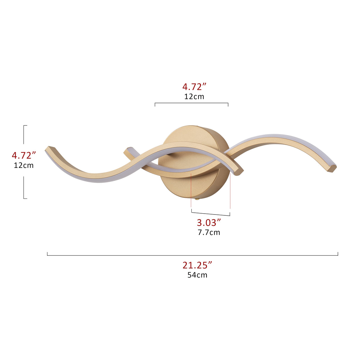 1-Light Curved Lines Design LED Bathroom Vanity Lighting