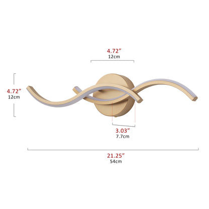 1-Light Curved Lines Design LED Bathroom Vanity Lighting