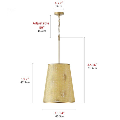 6-Lights Woven Openwork Flared Shade Pendant Lighting