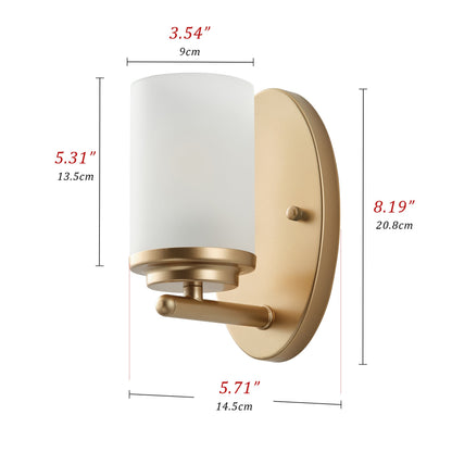 1-Light Clear Light Bites Acid Column Shade Wall Sconces