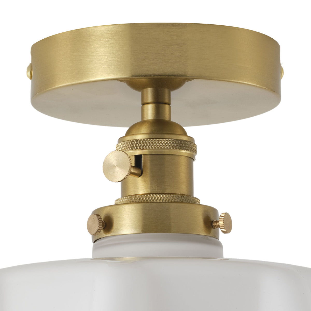 1-Light Copper Ceiling Light With White Glass Shade