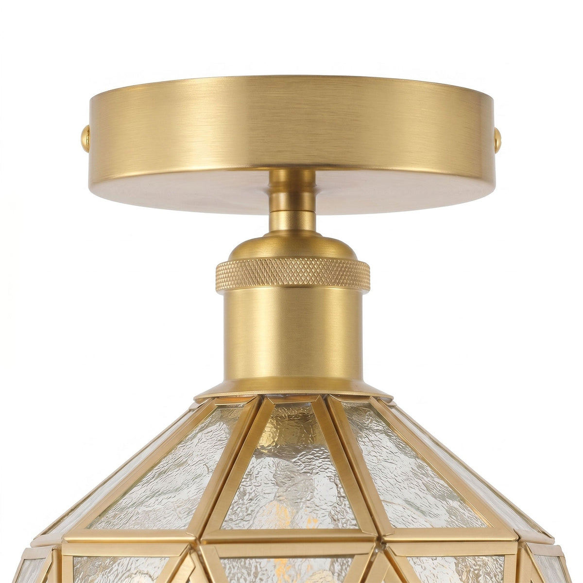 1-Light Brass Flower Ceiling Light for Bedroom