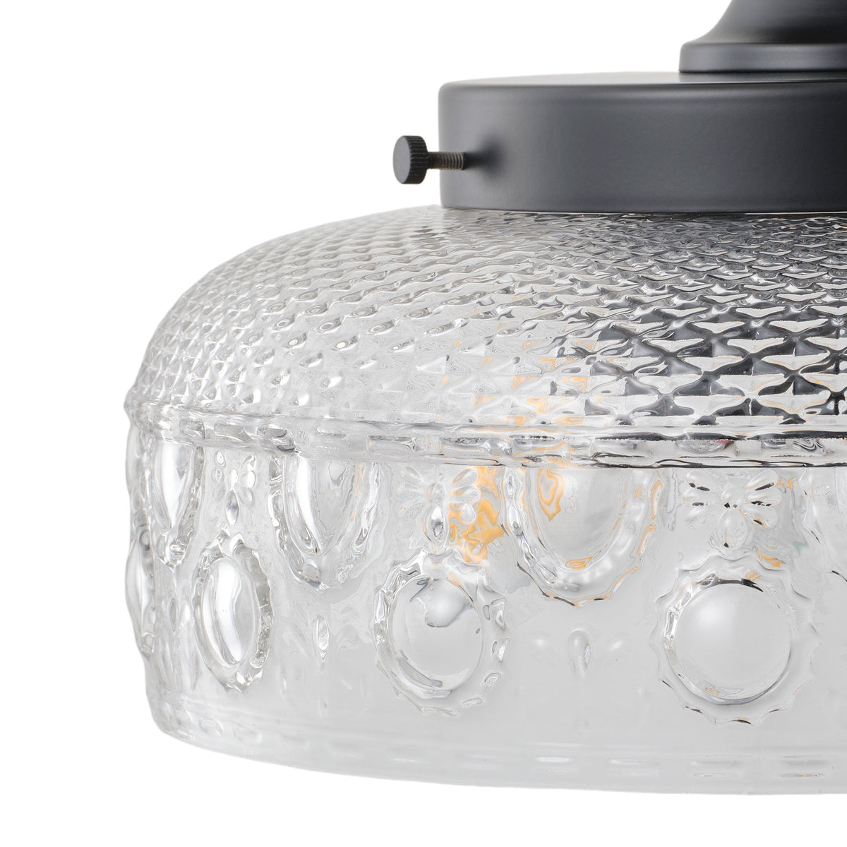 3-Light Modern Ceiling Light Clear Glass Black Fixture