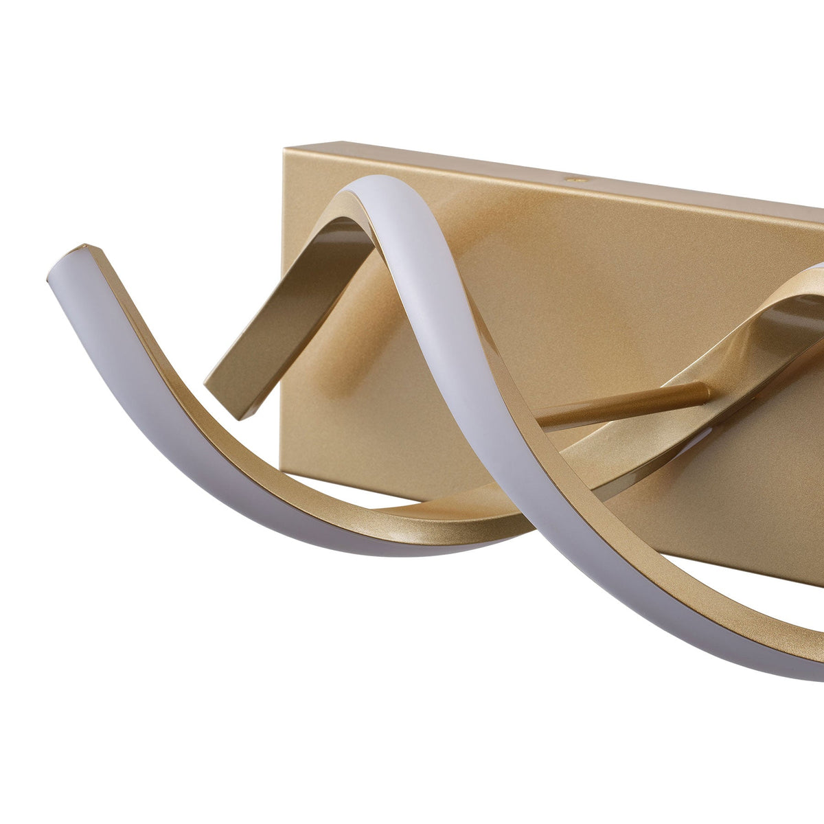 1-Light Black & Gold Wave LED Bathroom Vanity Light