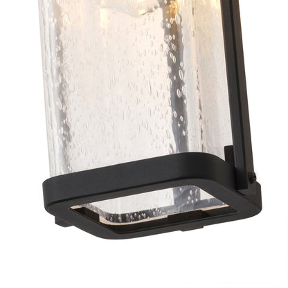 1-Light Wet Rated Black Outdoor Wall Light for Porch