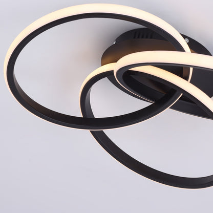 1-Light Twisted Wavy Linear LED Semi-Flush Mount Lighting
