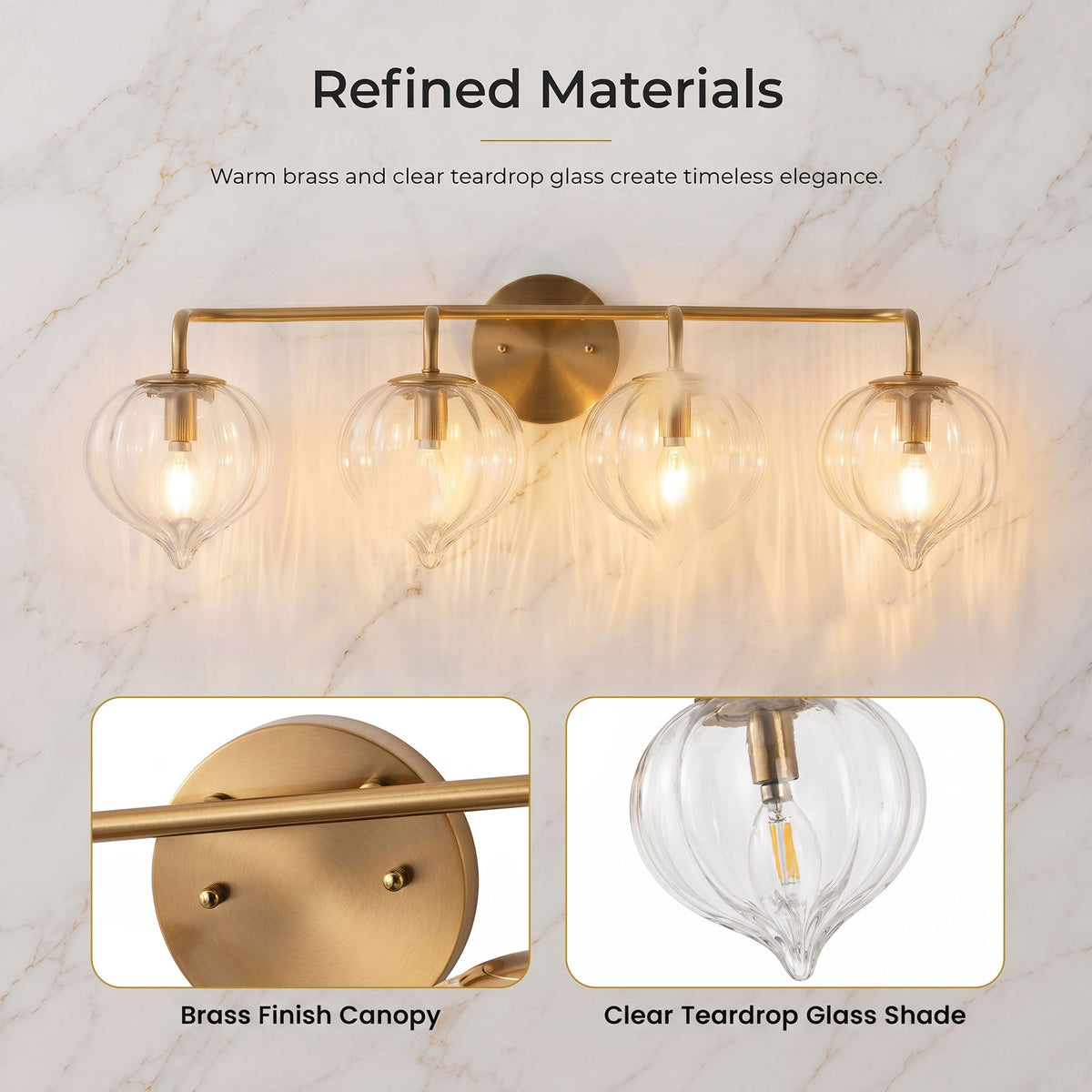 3-light & 4-light Pumpkin Glass Vanity Light