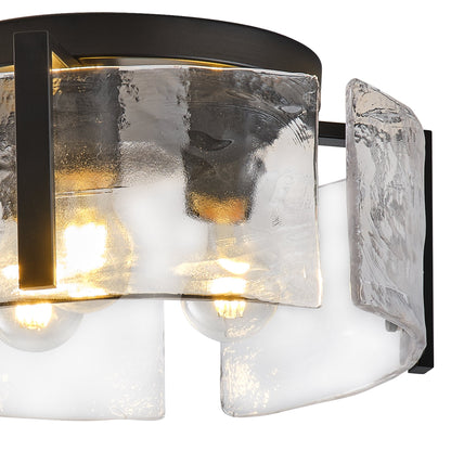3-Lights Water Streaks Design Flush Mount Lighting