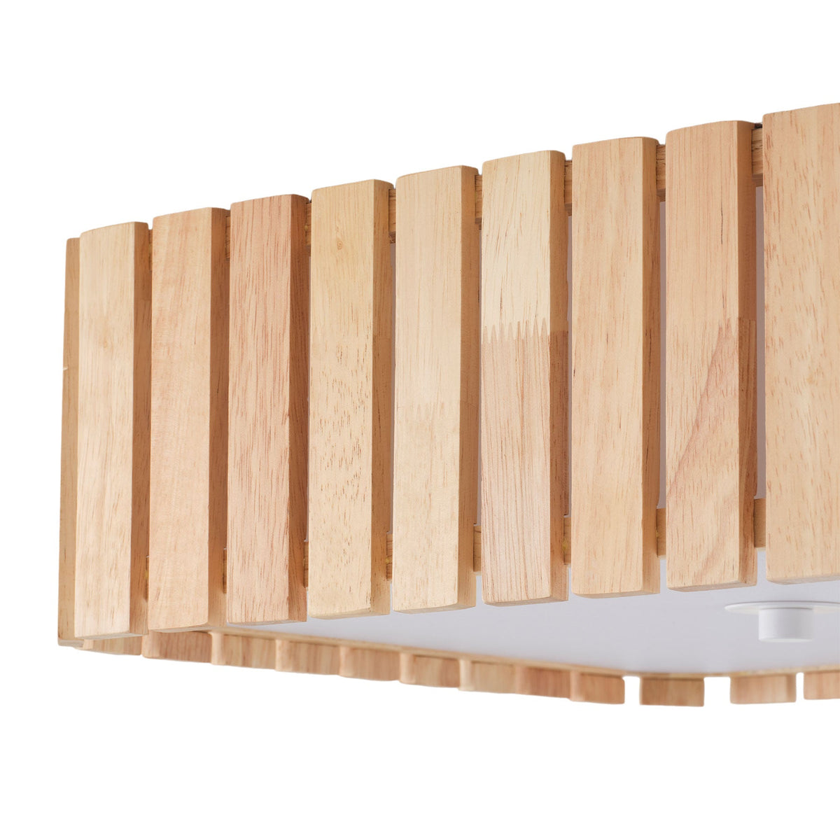 3-Light Wood Slat Flush Mount Ceiling Light