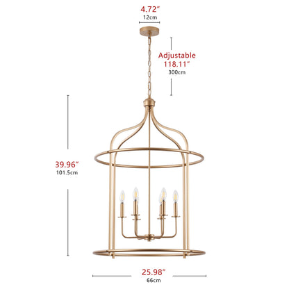 6-Light Modern Island Gold Linear Dimmable Chandeliers