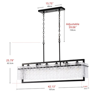 6-Light Clear Glass Pieces Design for Kitchen Island