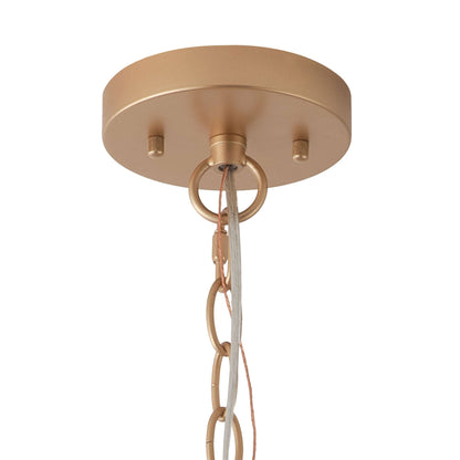4-Light Gold Chandelier with White Fabric Shade