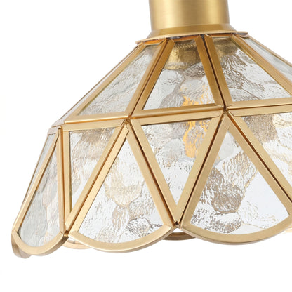 1-Light Brass Flower Ceiling Light for Bedroom