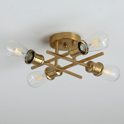4-Lights Sputnik Shade Design Semi-Flush Mount Lighting