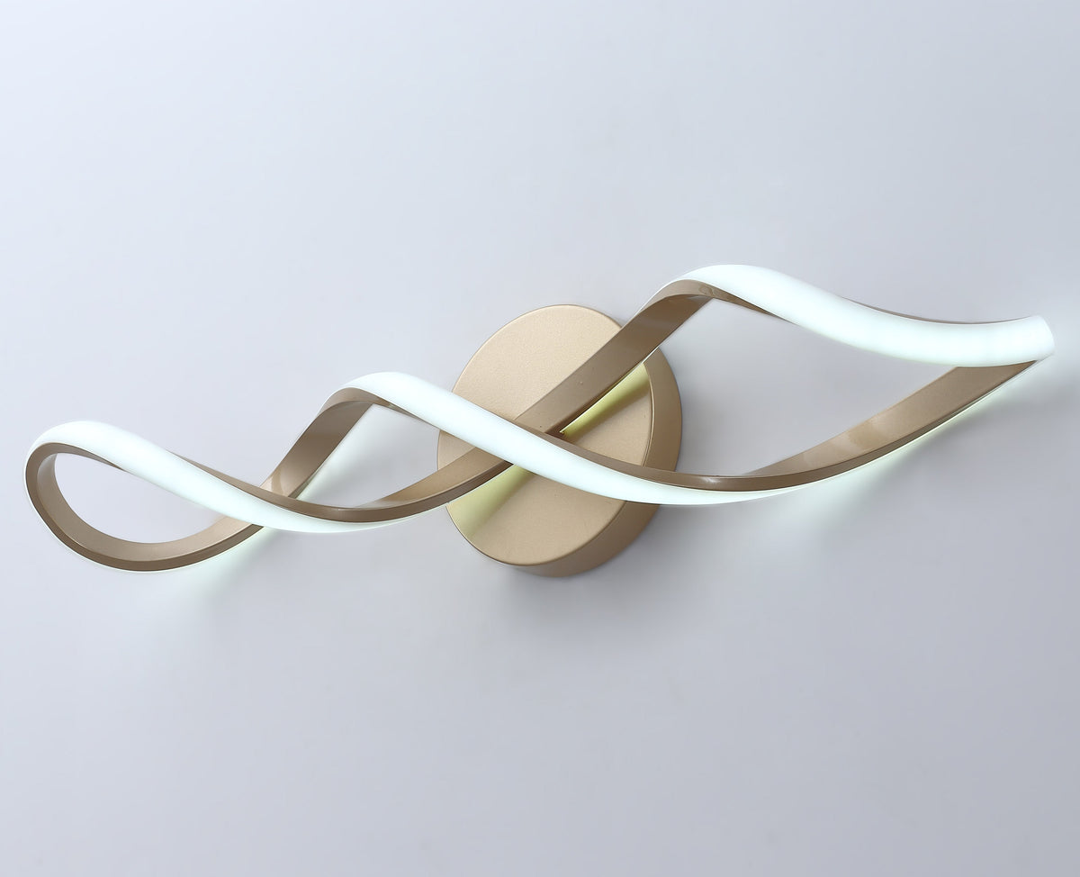 1-Light Special Wavy Linear Design LED Vanity Lighting