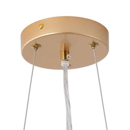 3-Light Wood Farmhouse Pendant Light with White Diffuser