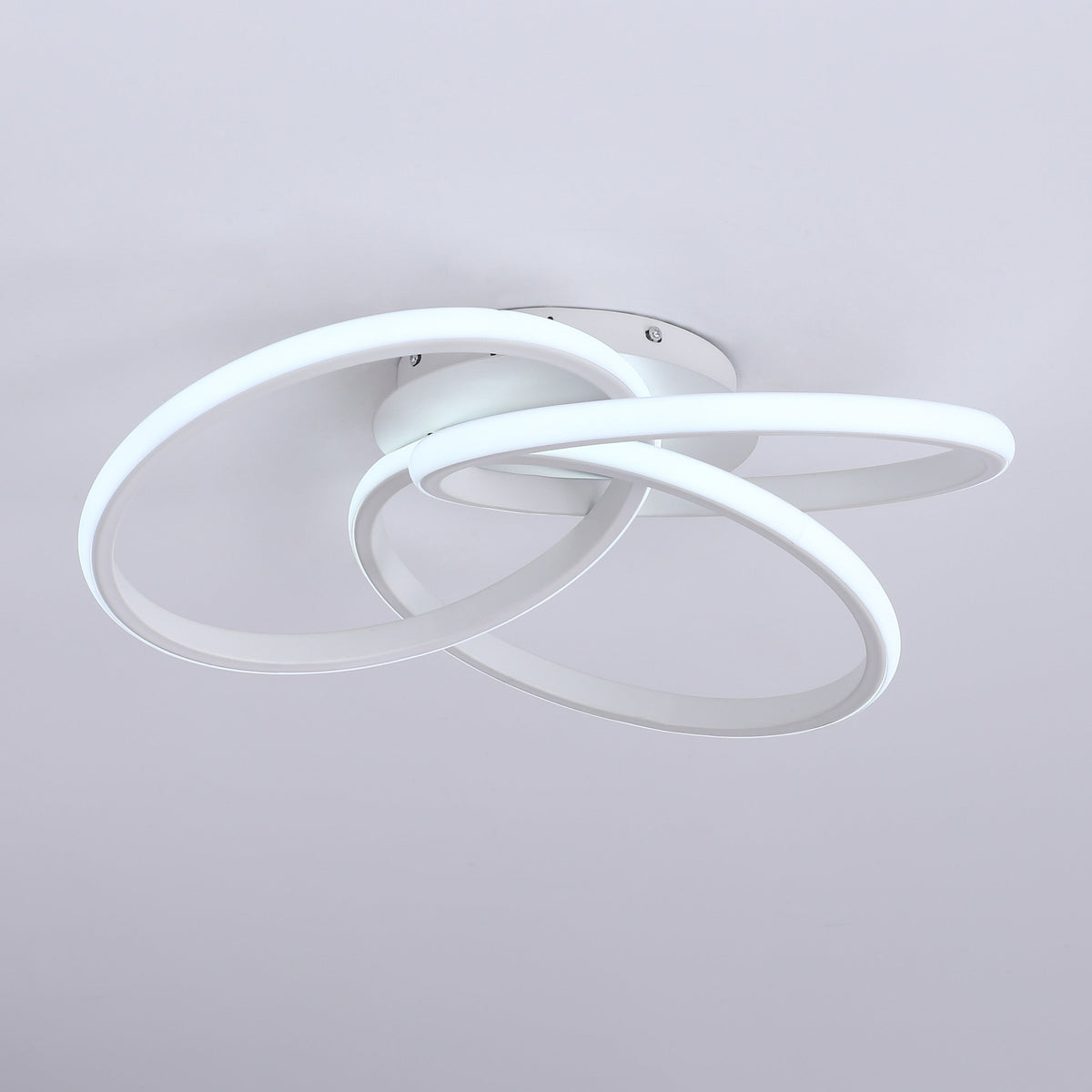 1-Light Twisted Wavy Linear LED Semi-Flush Mount Lighting