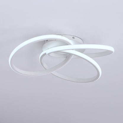 1-Light Twisted Wavy Linear LED Semi-Flush Mount Lighting