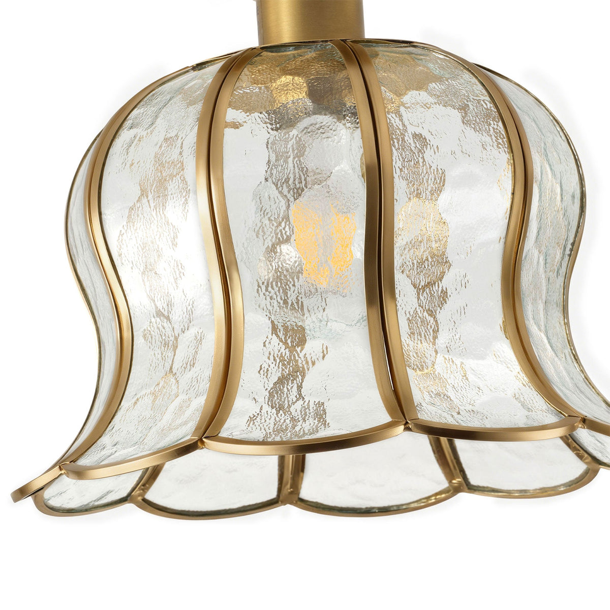 1-Light Green / Gold Semi Flush Mount Light Bedroom Glass Ceiling Light