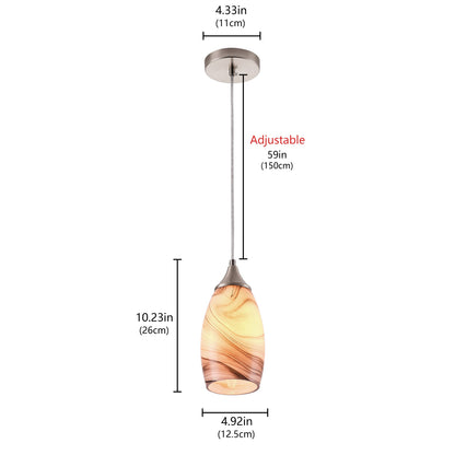 1-Light Marble Pattern Design Pendant Lighting