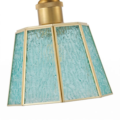 1-Light Blue Glass Ceiling Light for Bedroom