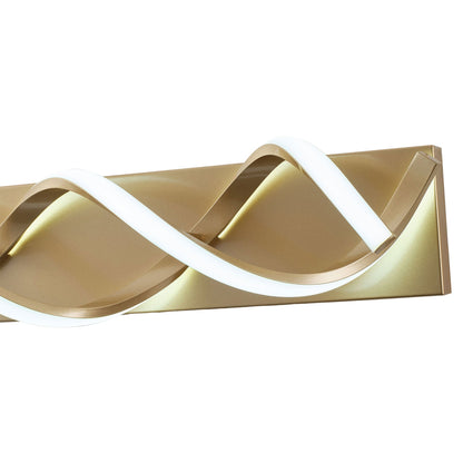 1-Light Black & Gold Wave LED Bathroom Vanity Light