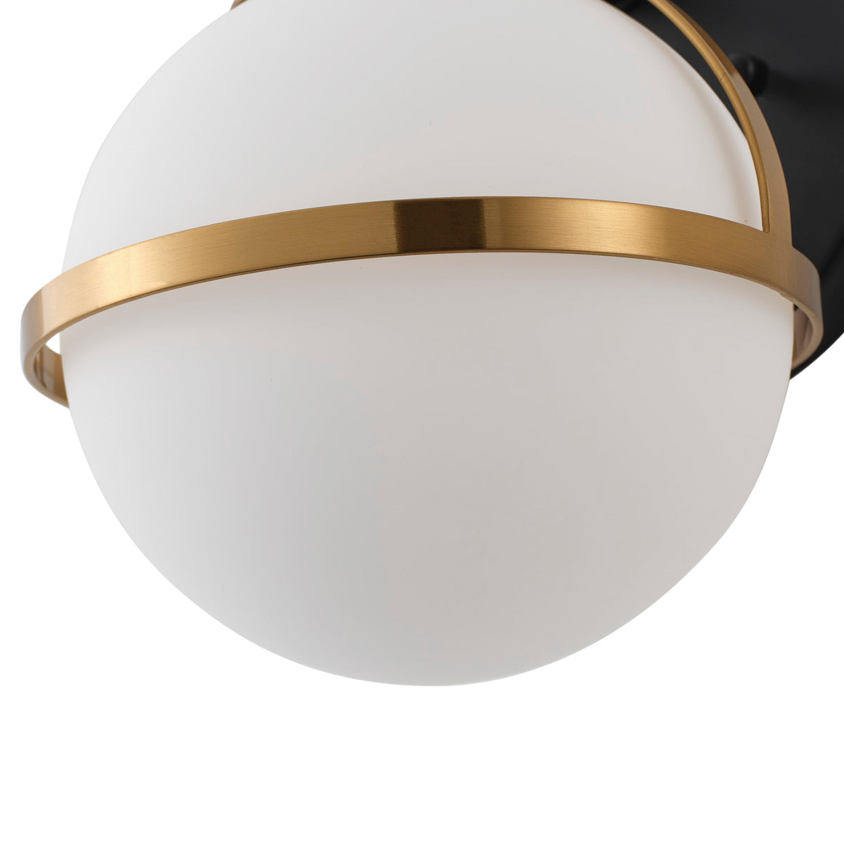 Modern Minimalist Vanity Light Dewdrop Black And Gold Globe Frosted Glass For Bathroom